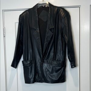 Preston & York vintage Black genuine Leather Women's Jacket size small.